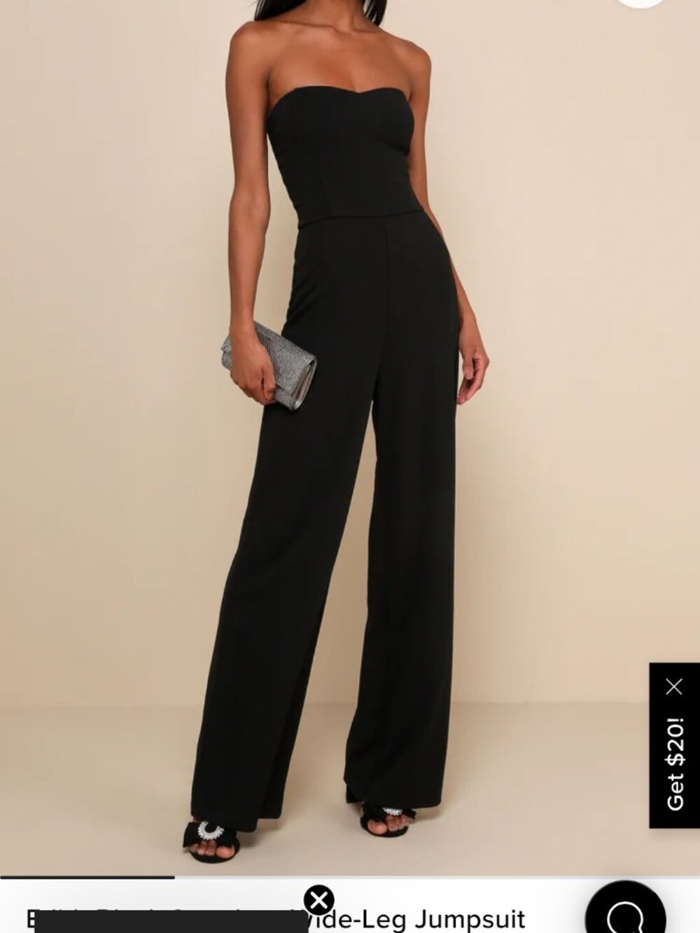 Lulus Strapless Wide Leg Jumpsuit, Size Small